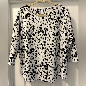 MELLODAY  Patterned 3/4 Sleeve Top Size 1X